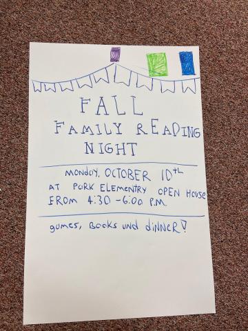 Family Reading night poster