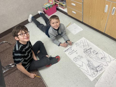 4th graders with their Transcontinental  railroad posters