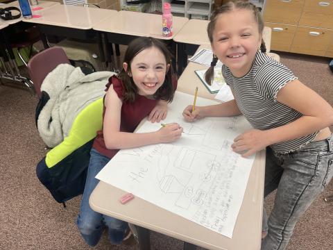 4th graders with their Transcontinental railroad posters