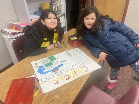 4th graders with their Transcontinental  railroad posters