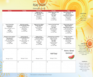 May Lunch Calendar