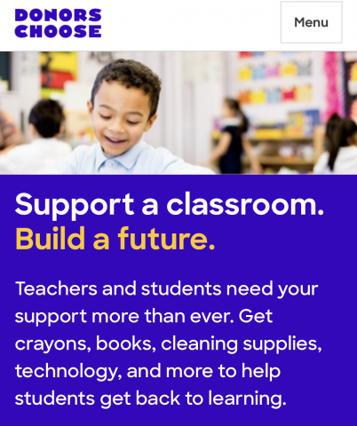 Donors Choose support a classroom