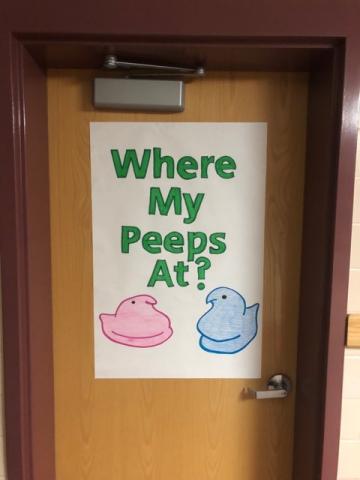 Where my peeps at sign