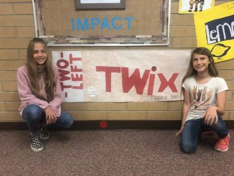 Halle and Daphne with their twix project