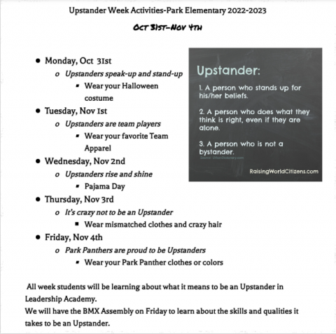 Upstander week activities