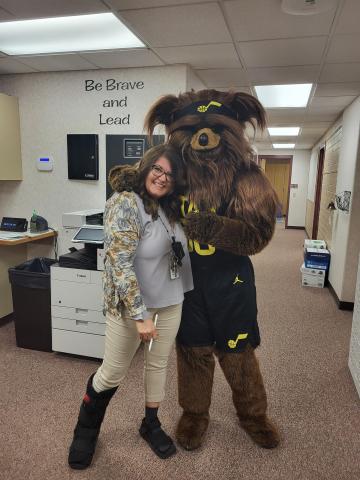 Mrs. McEntire with the jazz bear