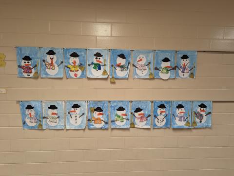 1st grade snowman art