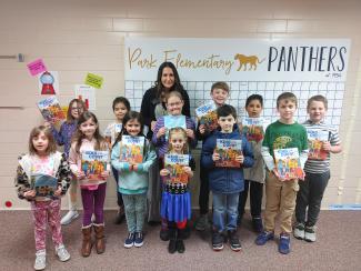 Book winners with Mrs. Hughes