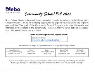 Community School Fall Flyer