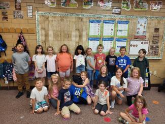 Mrs. McBride's class with Parker the Panther