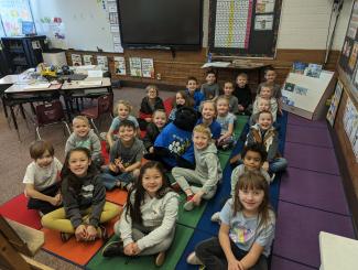 Mrs. Pearson's class with Parker the Panther