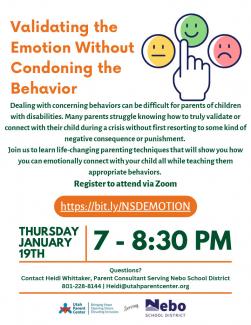 Validating the Emotion Without Condoning the Behavior flyer