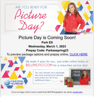 Spring picture day flyer